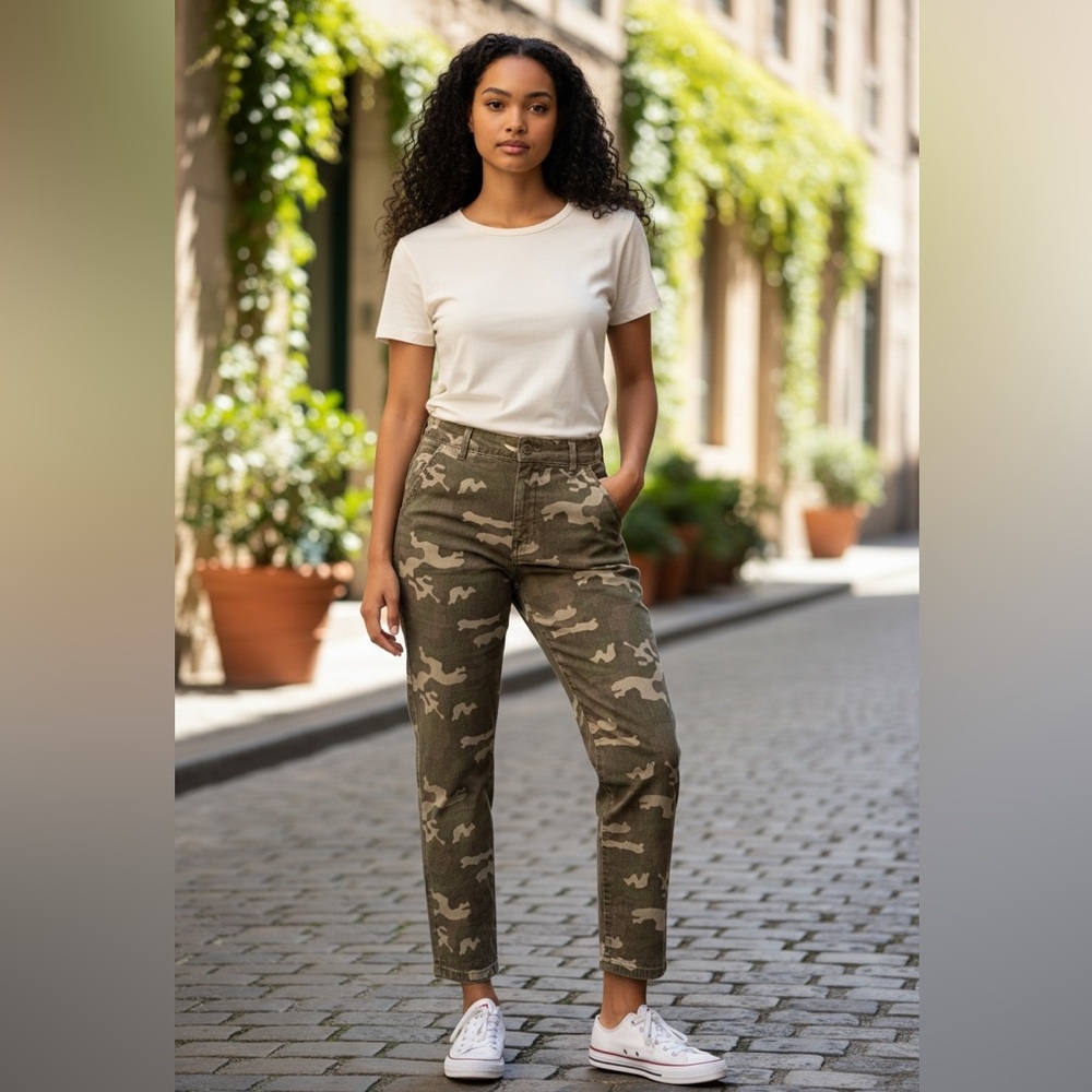 William Rast Olive Green Camouflage Pants